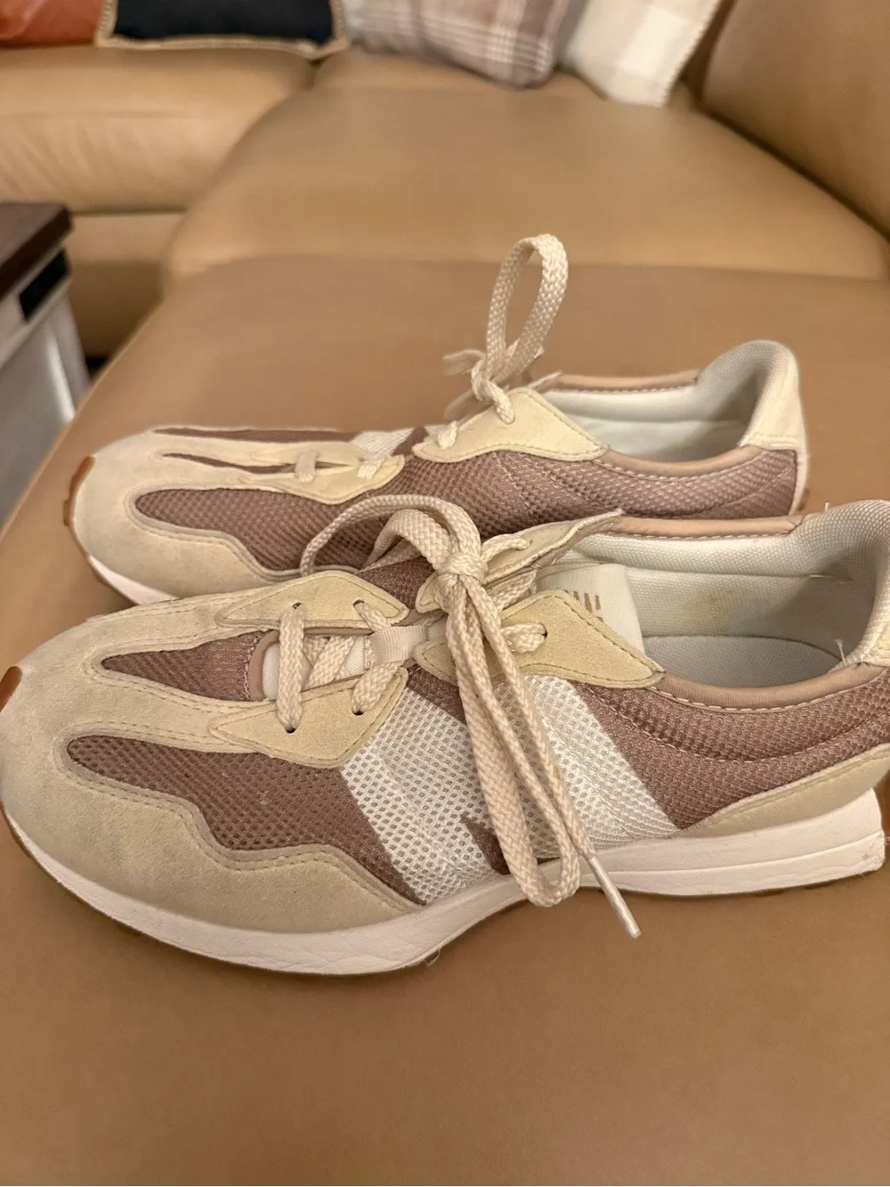 New Balance Tan, Beige and White Casual Sneakers
